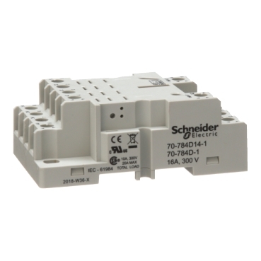 Schneider Electric Socket, 14-Blade, Screw Terminal, for 784XDX Relays, DIN Rail or Panel Mount